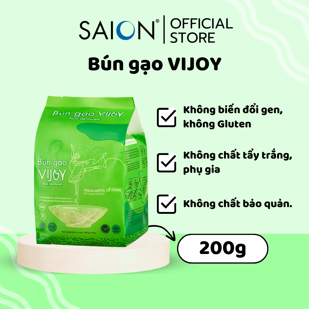 Combo 2 Túi Gạo Sito Đài Thơm 5kg Tặng 1 Túi Bún Gạo Vijoy 200g - Saion Official