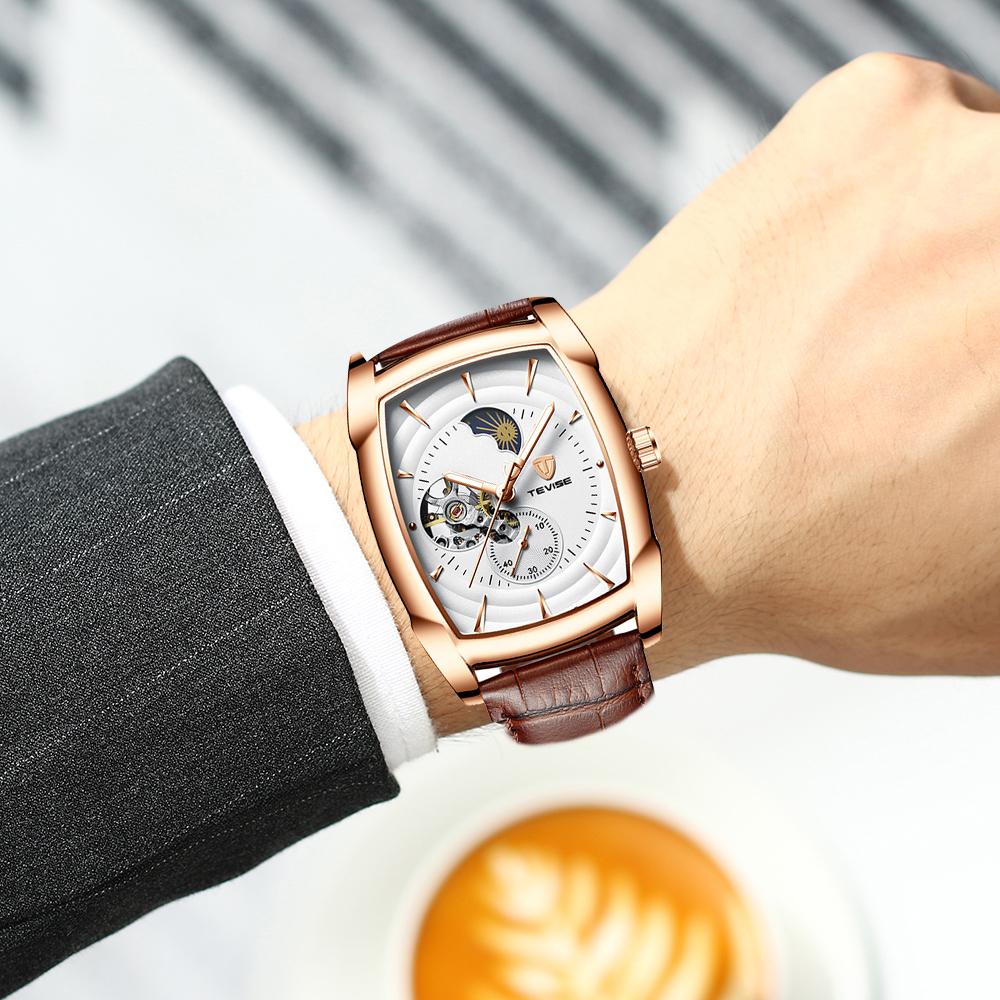 Đồng hồ TEVISE T802D cơ tự động thời trang Dây da thông thường