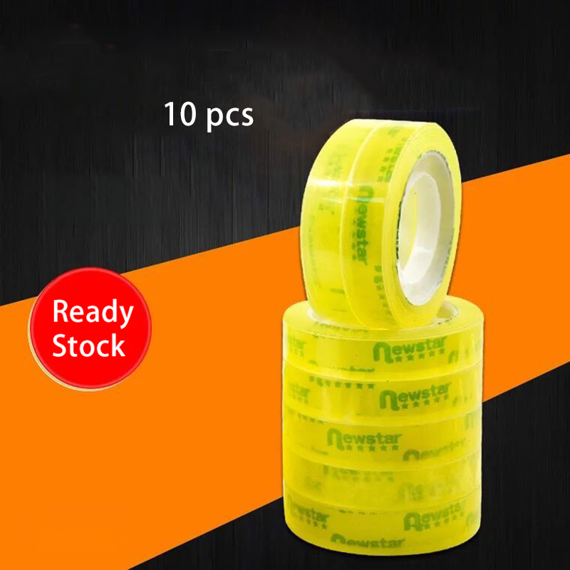 10 PCS Clear Duct Tape/ Stationery / Office Supplies, Length 30 meters, Width 12 mm, Available 【lyfs】