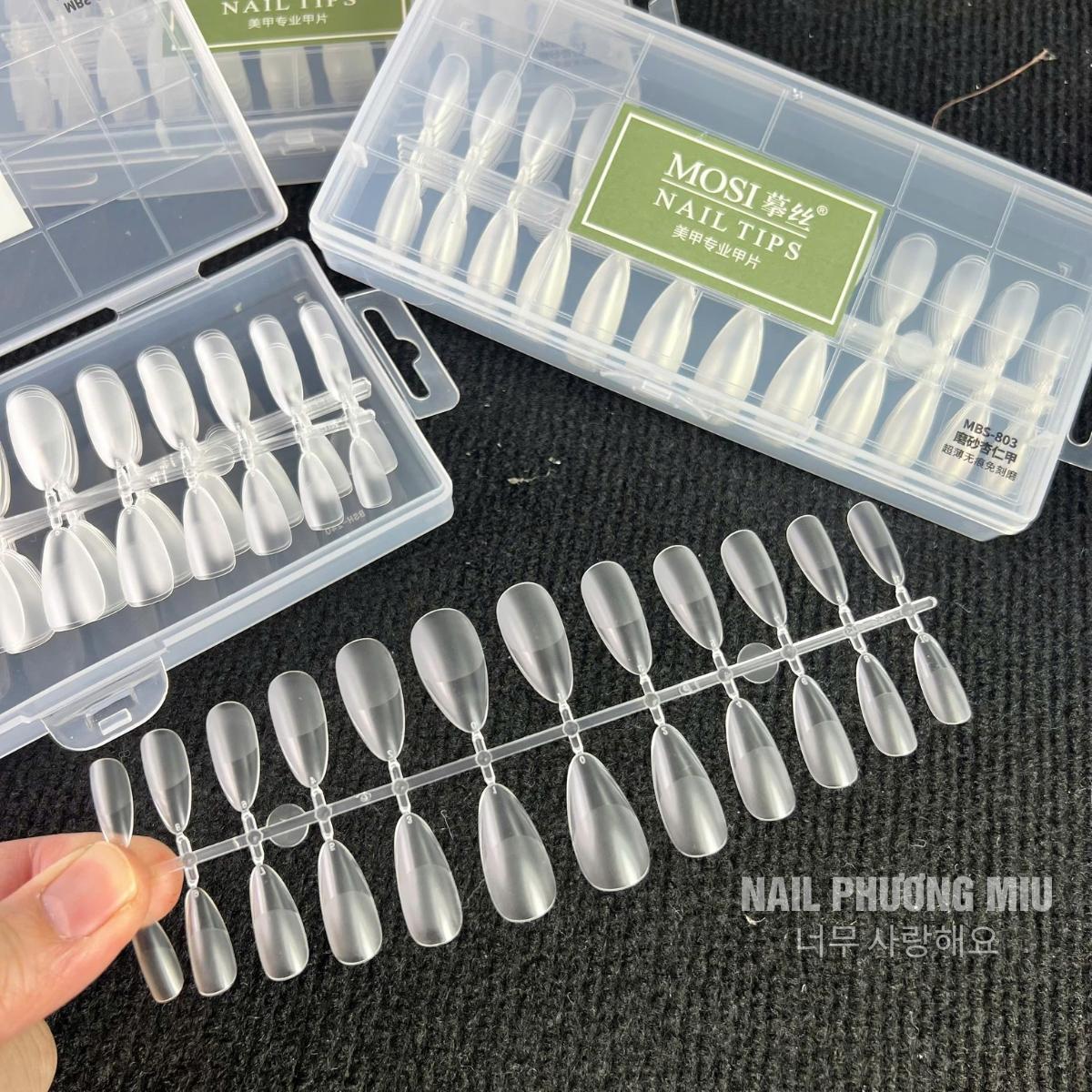 Hộp 240 Móng Up Tay Form Bầu Tròn MOSI MBS803 Siêu Mỏng Dẻo Làm Nail Thông Dụng Đủ Size Dễ Úp Tệp Móng Chuẩn Form Siêu Đẹp