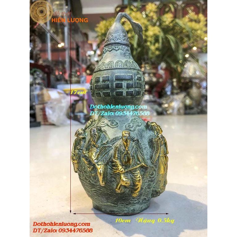 Hồ Lô Bát Tiên Màu Xanh Giả Cổ Bằng Đồng Nguyên Chất Các Cỡ - Nguồn Sinh Khí Vô Tận Cho Gia Chủ