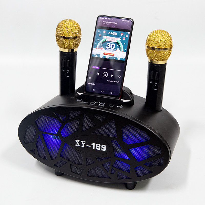 Loa Karaoke Bluetooth Mini Kèm 2 Micro Không Dây Model XY-169 - Giao Màu Ngẫu Nhiên