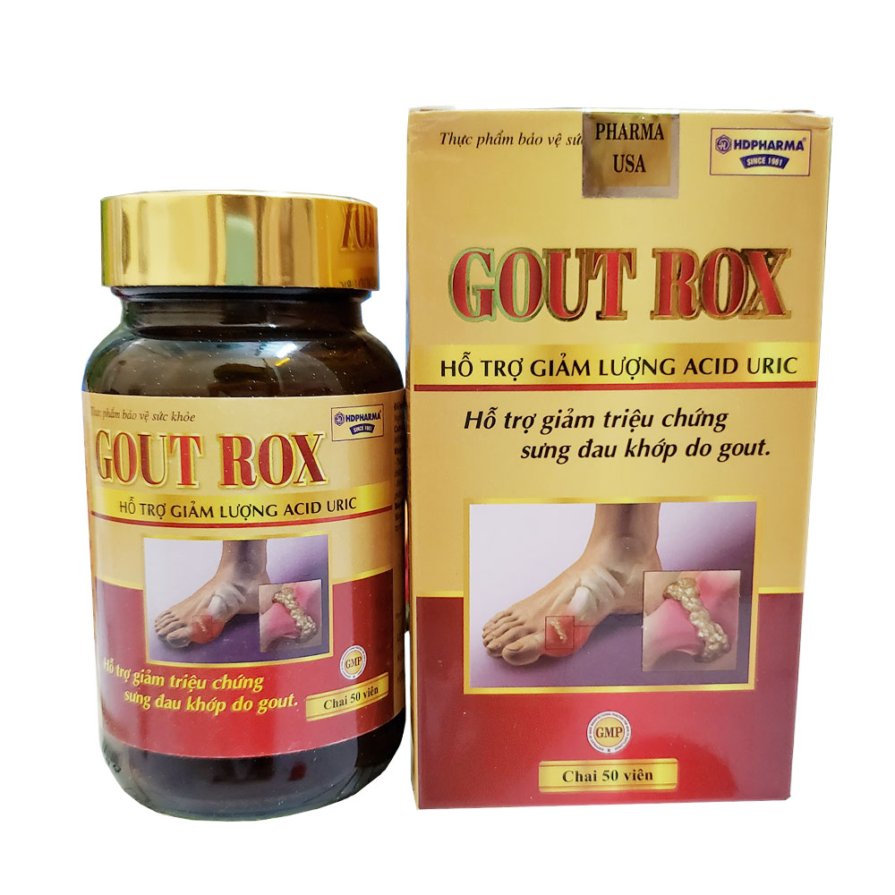 Viên uống Gout Rox Hỗ trợ giảm triệu chứng sưng đau khớp do gút