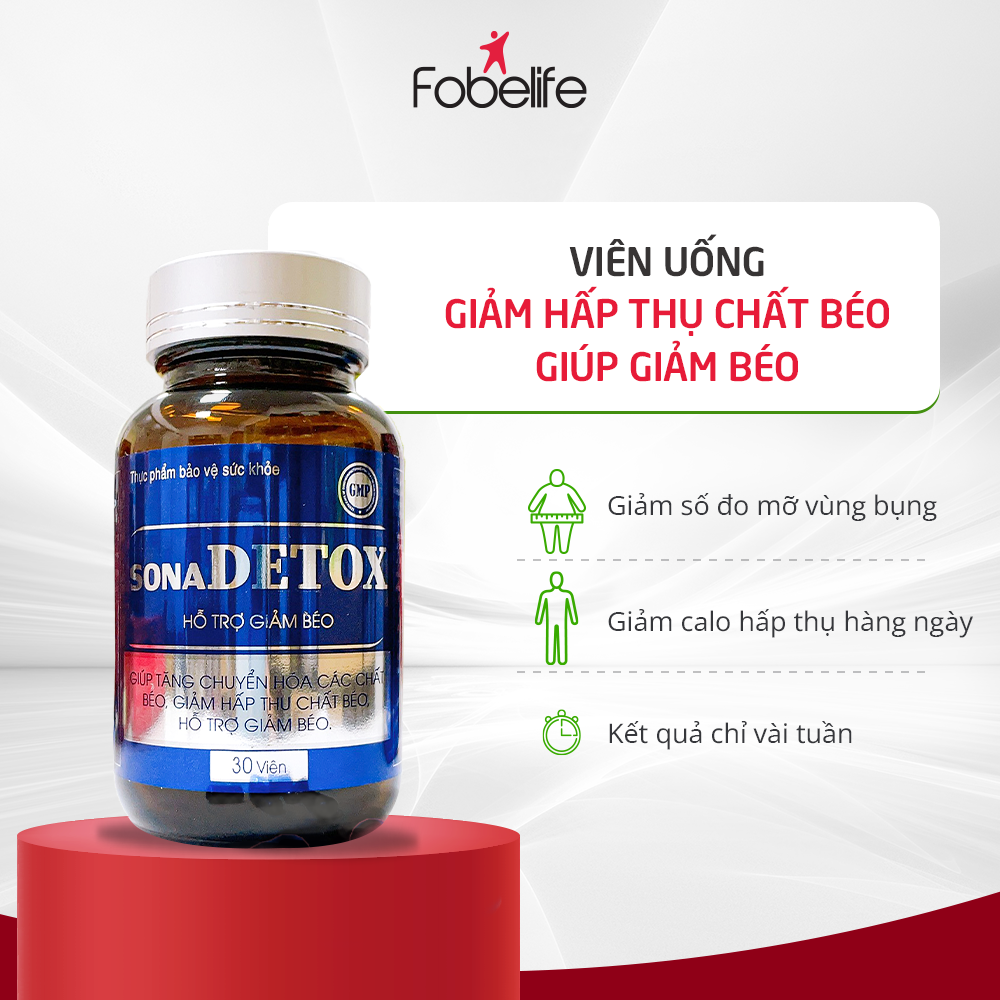 Viên Uống Giúp Tăng Chuyển Hóa Chất Béo Duy Trì Cân Nặng Sona Detox - Lọ 60 viên
