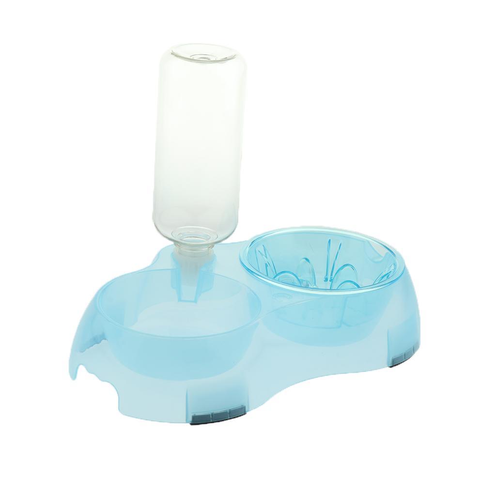Pet Food Water Feeder Pet Automatic Waterer Dog Cat Water Food Bowl Blue S