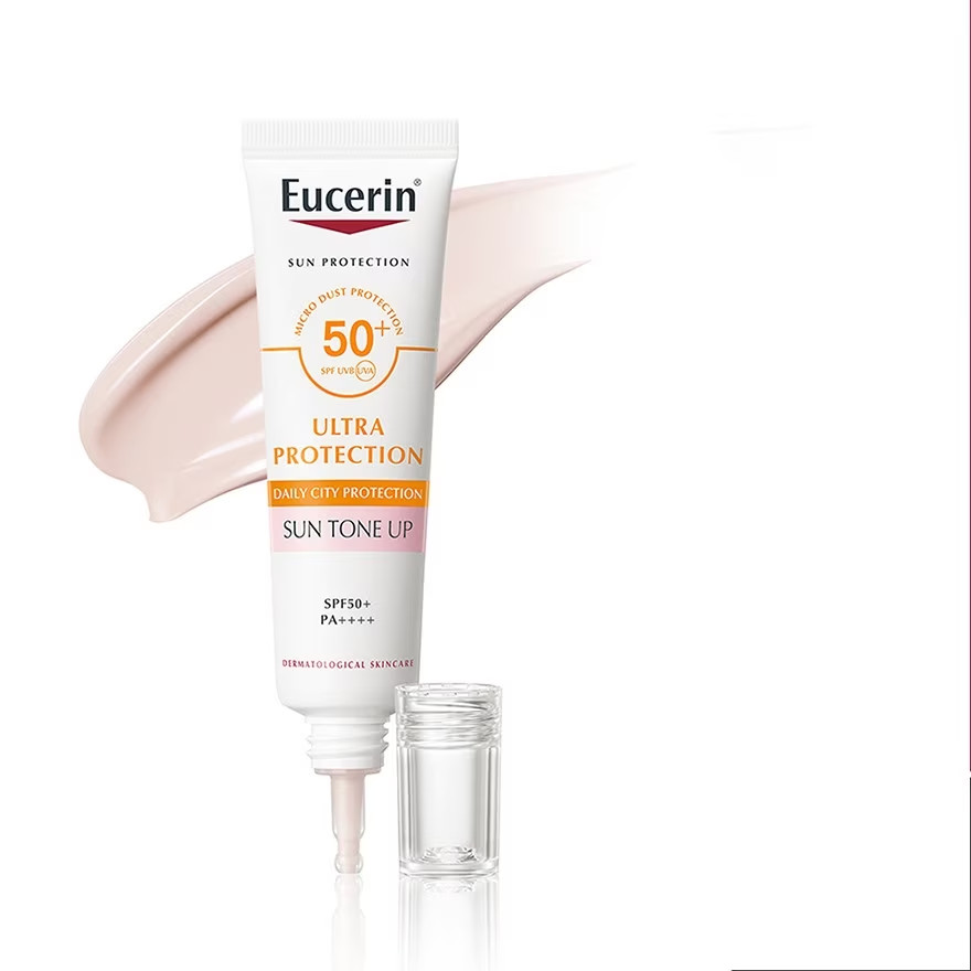 Tinh chất chống nắng Eucerin Ultra Protection Sun Tone Up SPF50 50ml - nâng tone, giúp sáng da tức thì