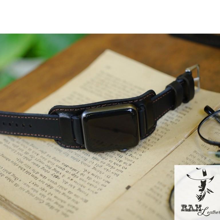 Dây đồng hồ RAM Leather apple watch da bò đen - RAM bundstrap b1 black