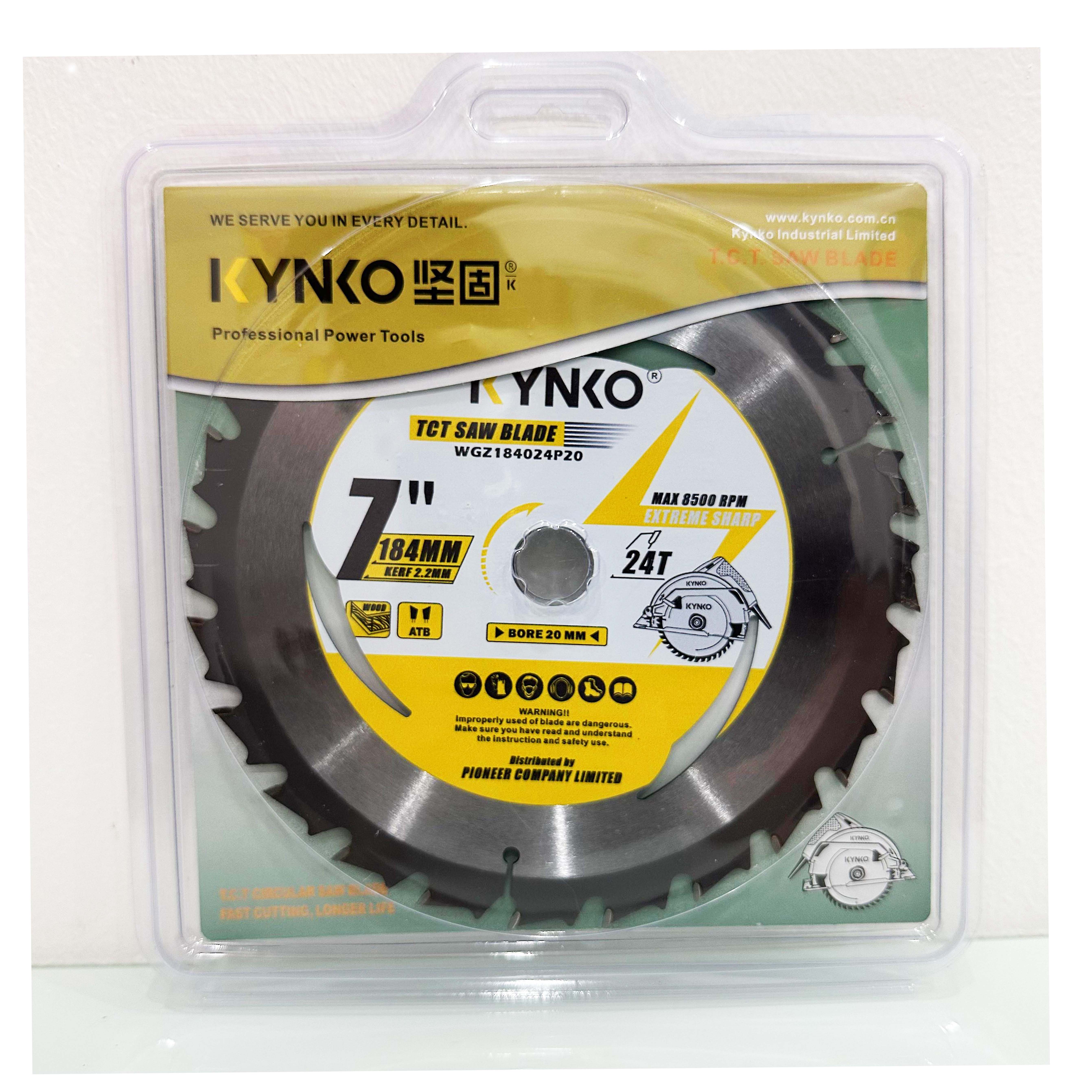 Lưỡi cưa gỗ TCT 24 răng đường kính phi Ø 184mm KYNKO WGZ184024P20_NEW24