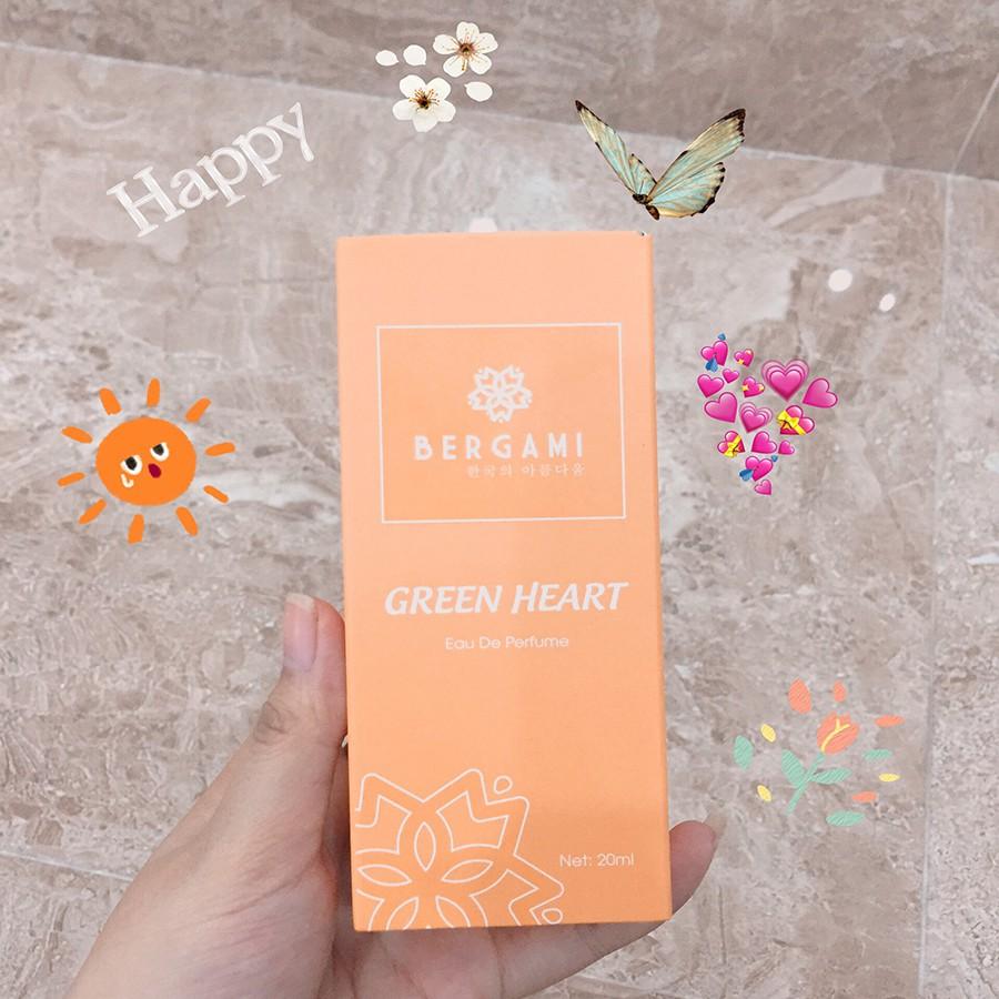 Nước hoa nữ Green Heart Bergami 20ml - Mùi hương quý phái, gợi cảm- Lưu hương 12h