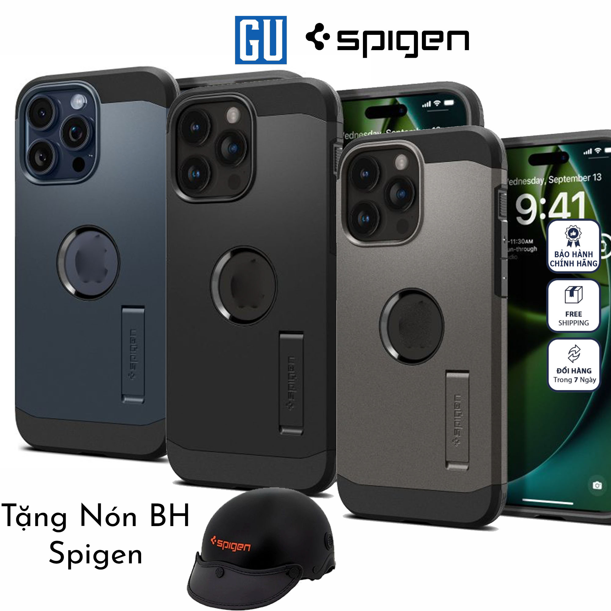 Ốp Lưng Spigen Tough Armor Magfit Dành Cho iPhone 15 Pro Max Chống Sốc Mạnh Mẽ Hỗ Trợ Sạc Không Dây ACS06594 Hàng Chính Hãng