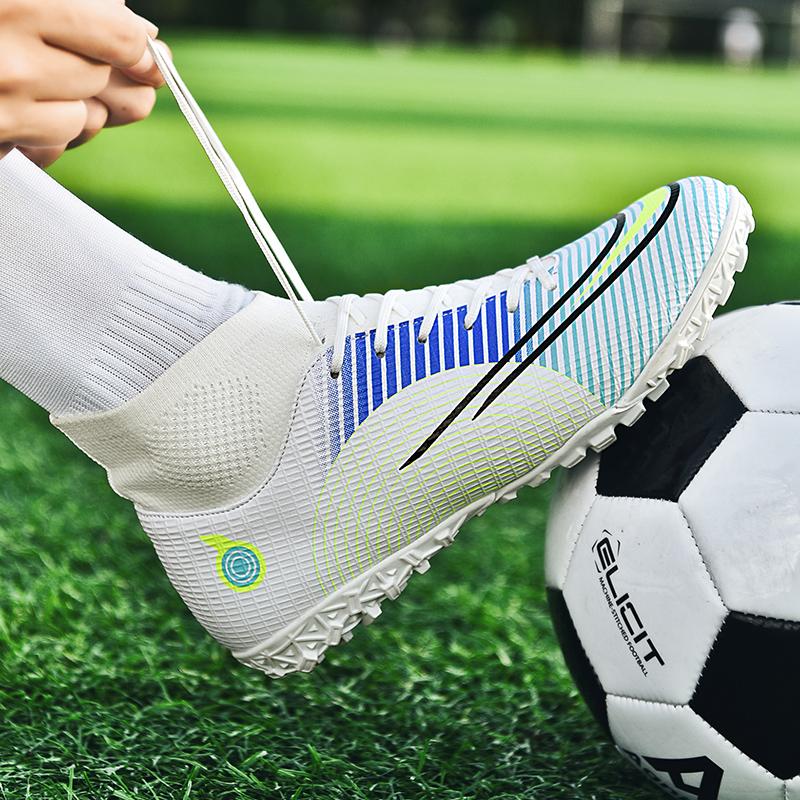 LSYAAAAA giày bóng đá trẻ em Fg cao mắt cá chân giày bóng đá nam ngoài trời chống trượt futsal giày bóng đá sân nhân tạo 2023