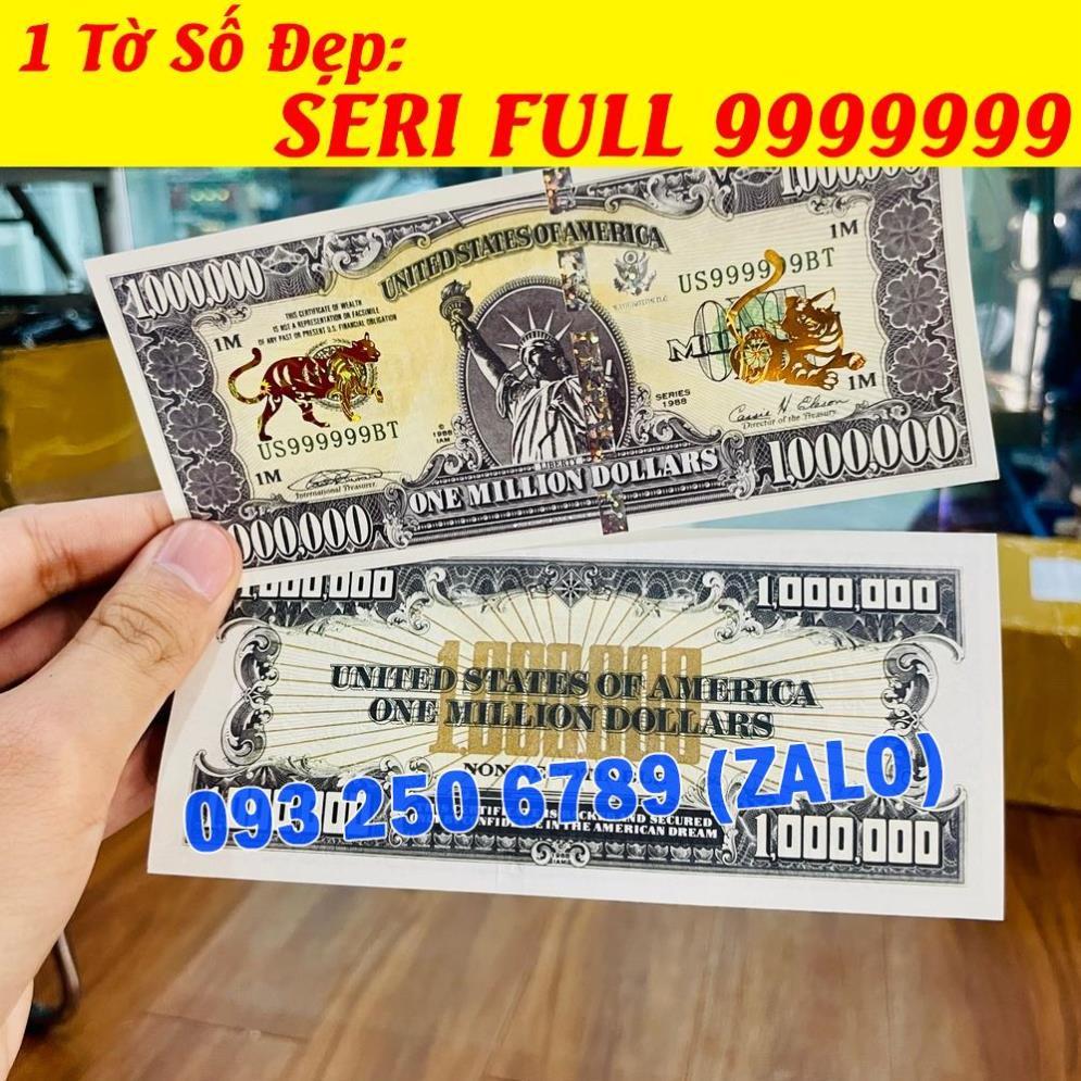 Tiền Seri Đẹp FULL 9999999 - Tiền Hình Con Mèo 1 Triệu USD lưu niệm mạ vàng Lì Xì Tết 2023