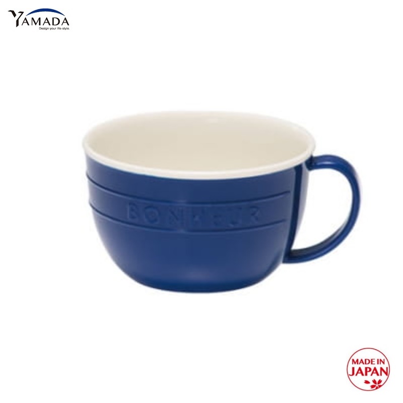 Bộ 3 cốc nhựa giả sứ YAMADA 400ml dáng lùn - nội địa Nhật Bản