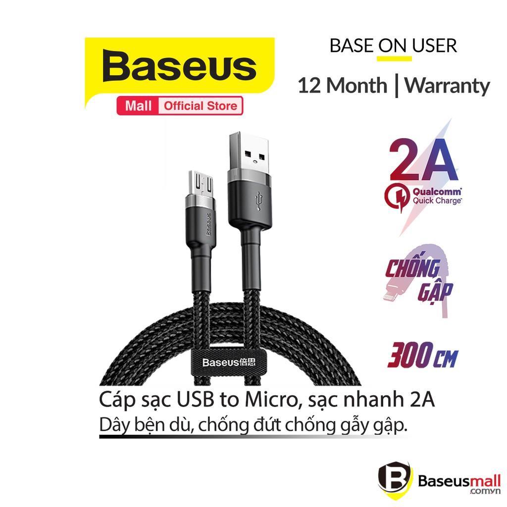 Baseus -BaseusMall VN Cáp Sạc Baseus Cafule Micro USB dành cho Smartphone Android (Hàng chính hãng)