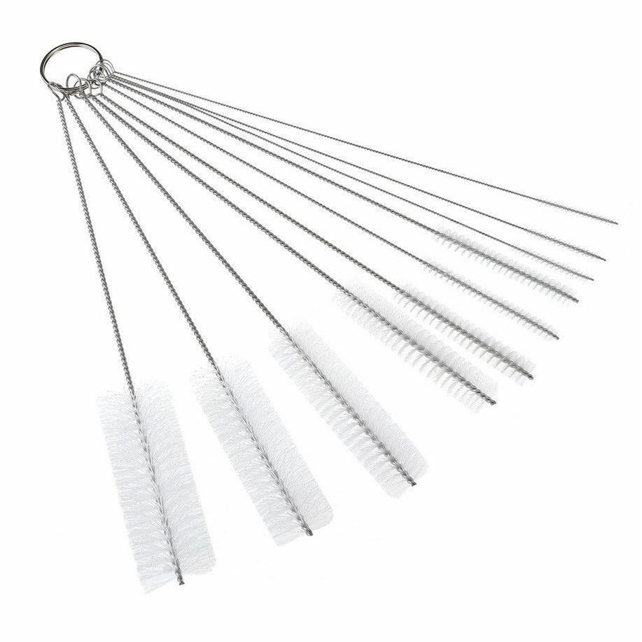 1 cái Cọ làm sạch chai lọ nhỏ dài ống hút ly nhỏ Dụng cụ làm sạch nhà bếp 10pcs set.