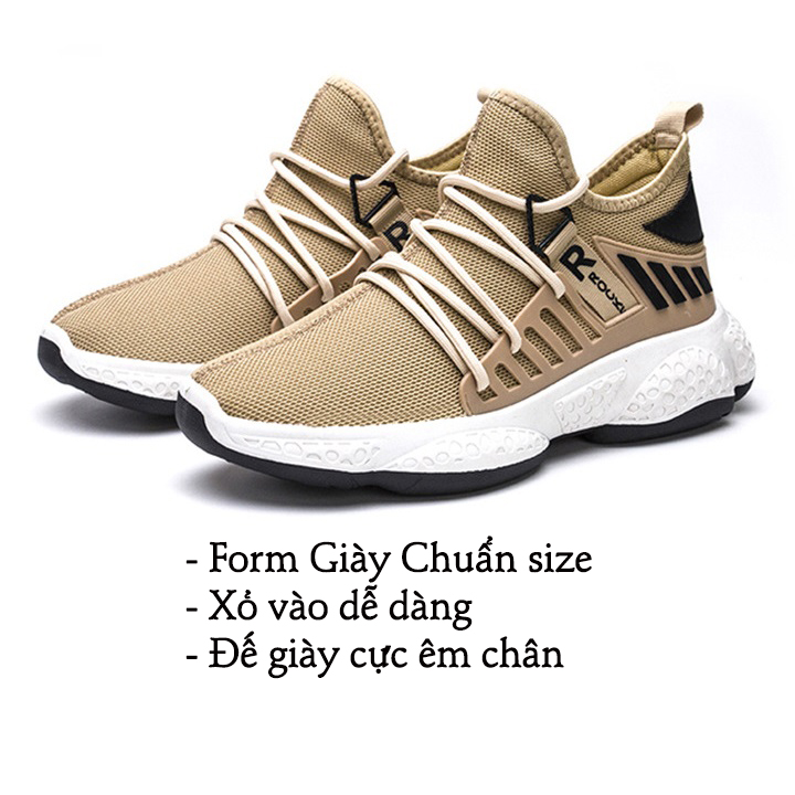 Giày Thể Thao Sneaker Nam , Đế Êm, Nhẹ Thoáng Khí, Thích Hợp Đi Chơi, Đi Hoc, Đi Làm, Đế Cao Su Đúc, Chống Trơn Trượt, Hạn Chế Mòn Đế, Miếng Lót Giày Cấu Trúc Tổ Ong Tảo Cảm Giác Êm S326