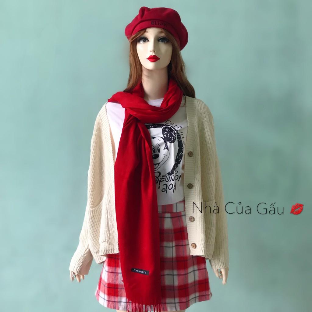 Combo mũ nồi dạ và khăn len cashmere loại 1