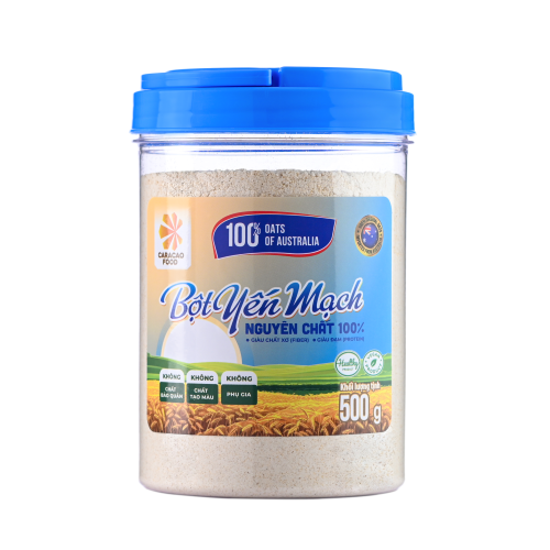 [GIÁ HỦY DIỆT -Date 11.3.2025] Bột Yến mạch Úc nguyên chất 100% - Hũ 500g, Eatclean, Ăn Kiêng Giảm Cân, Tập Gym Bổ Sung Dinh Dưỡng, Làm Bánh, Đắp mặt nạ - Caracao Food