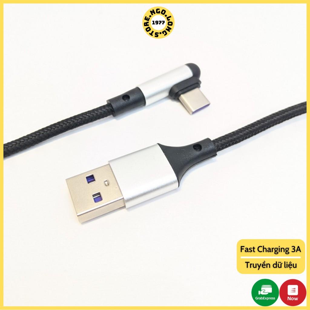 Dây Cáp Sạc Gập Đầu 1m2/ Cáp Sạc Nhanh 3A (Truyền Dữ Liệu) / Micro usb, type c, iphone, samsung