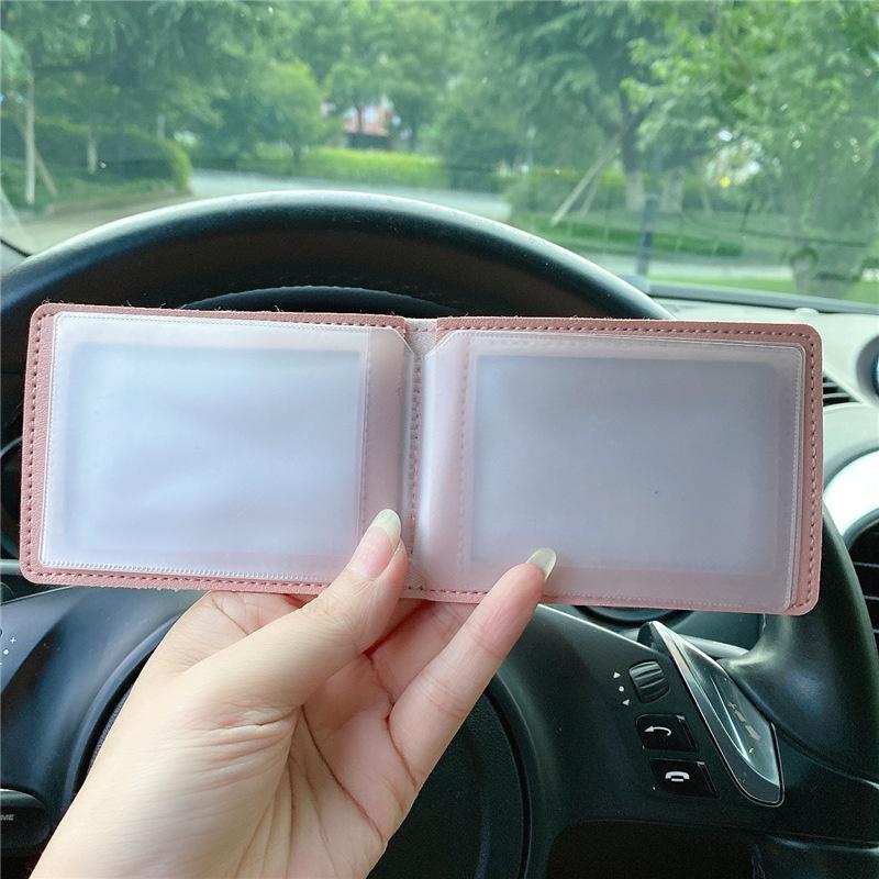 Ví Da Đựng Thẻ / Bằng Lái Xe Tiện Dụng Cho Nam Nữ Ốp
