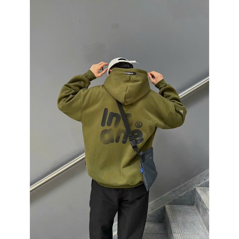 áo hoodie in chữ nối mới về insane màu xanh rêu unnerse of freaay nón rộng 2 lớp from rộng unisex ulzzang, áo khoác hoodie cặp đôi nam nữ phong cách cá tính hàn quốc dễ phối đồ