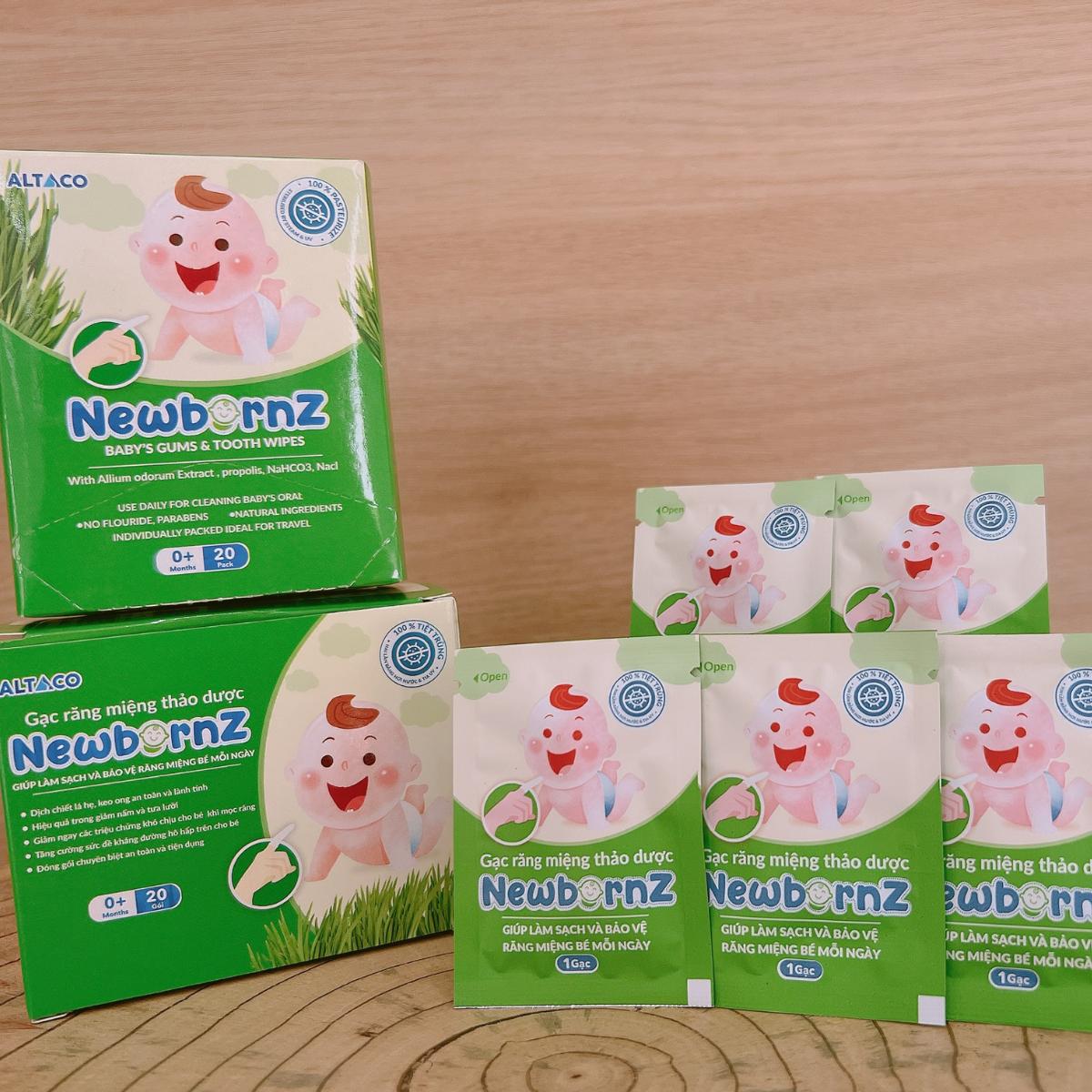 Gạc răng miệng thảo dược NewbornZ rơ lưỡi cho trẻ sơ sinh và trẻ nhỏ