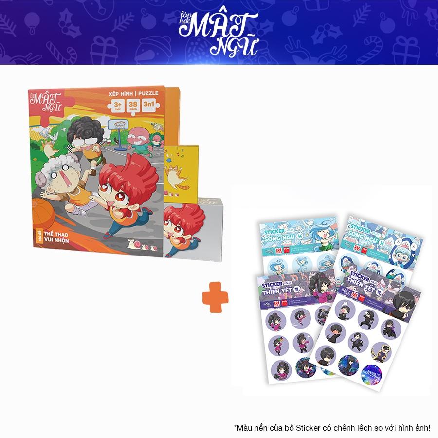 Bộ 6 Sticker Lớp Học Mật Ngữ Vol.01 và Xếp hình Lớp học Mật Ngữ - Board Game VN