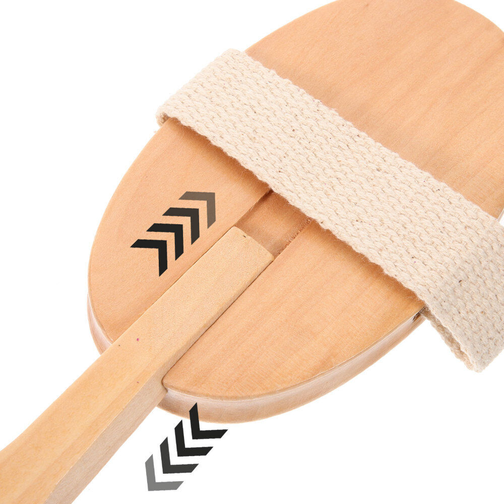 Cây Chà Lưng Tắm Cán Gỗ Tự Nhiên Làm Sạch Da Khô, Da Ướt Tiện Dụng, Gậy Tắm Massage Cơ Thể Body Cực Sạch AOE1028