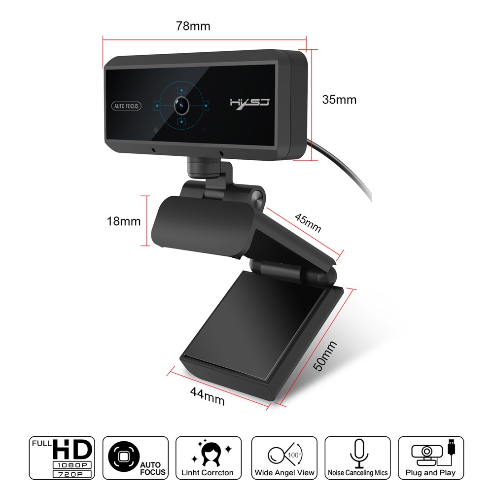 HXSJ S3 5 Million Pixels Auto Focus Webcam