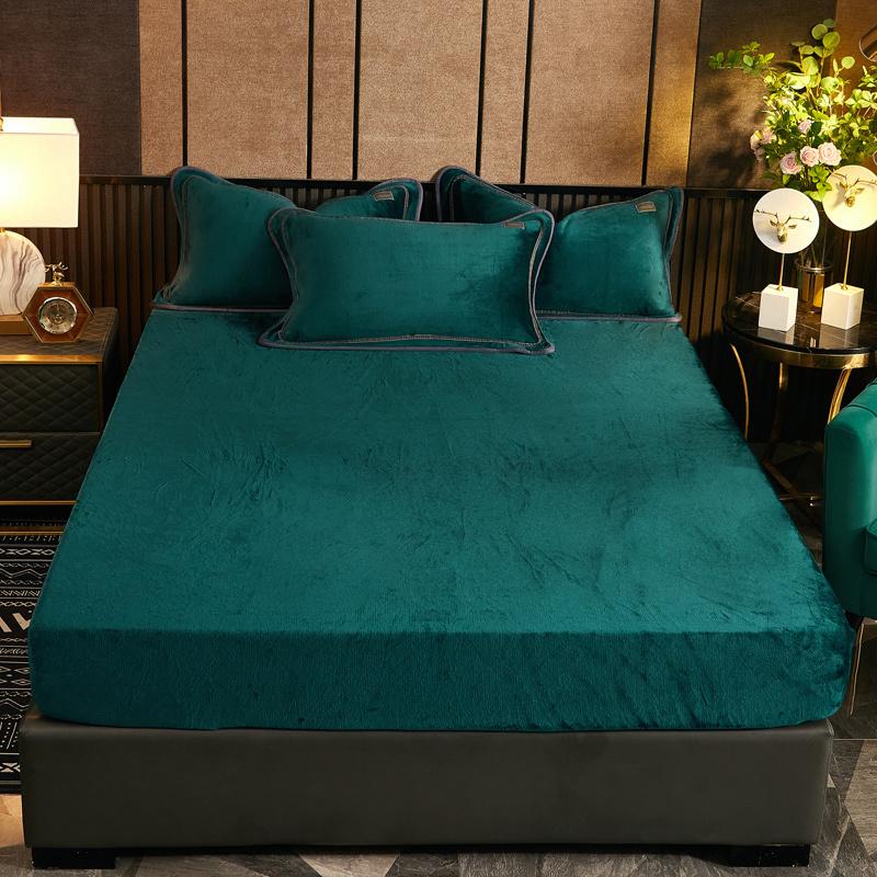 Dép Nỉ Mùa Đông Ấm Áp Thun Trang Bị Tấm Bảo Vệ Nệm Da Siêu Mềm Vương Hoàng Hậu Kích Thước Giường Không Bao Gồm Vỏ Gối