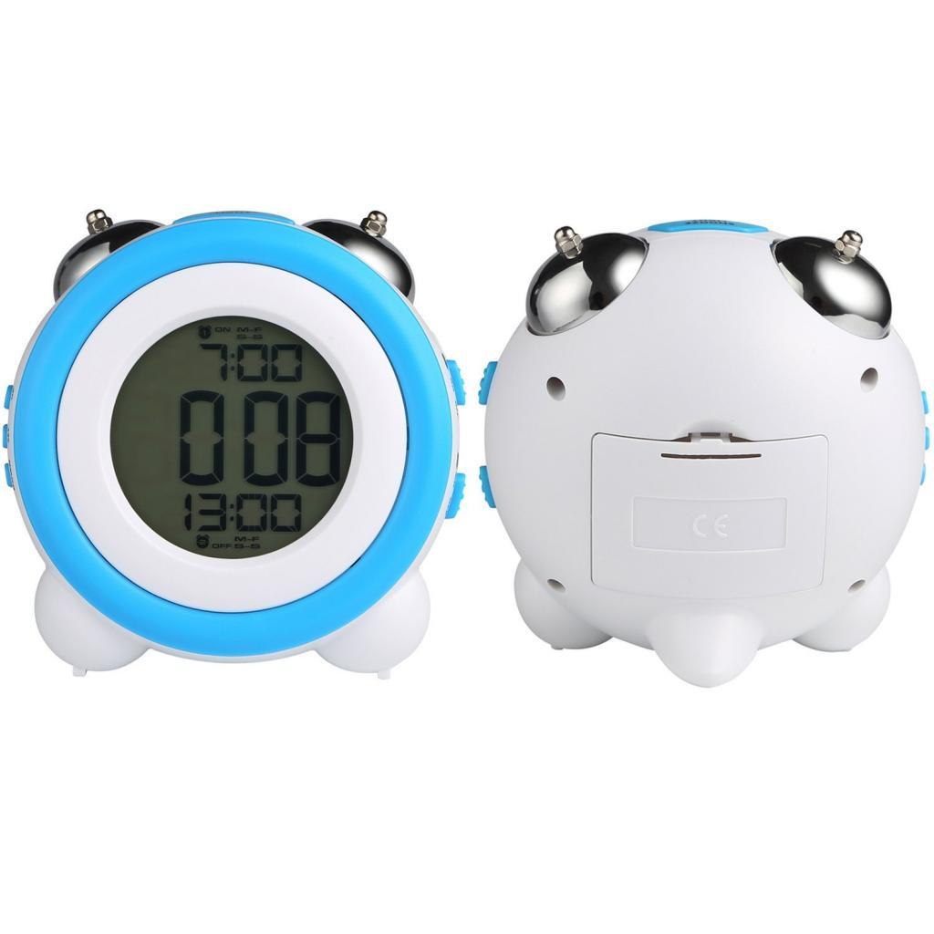 Digital Dual Alarm Clock Loud Alarm Clock Twin Bell Kids Small Clock blue