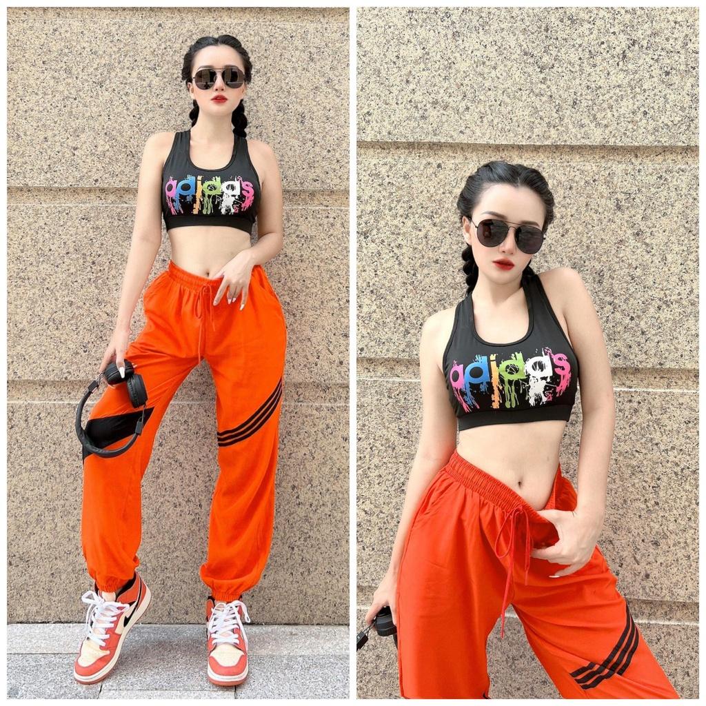 Quần jogger phối viền kẻ chất đẹp tập zumba, aerobic, đạp xe, đi chơi