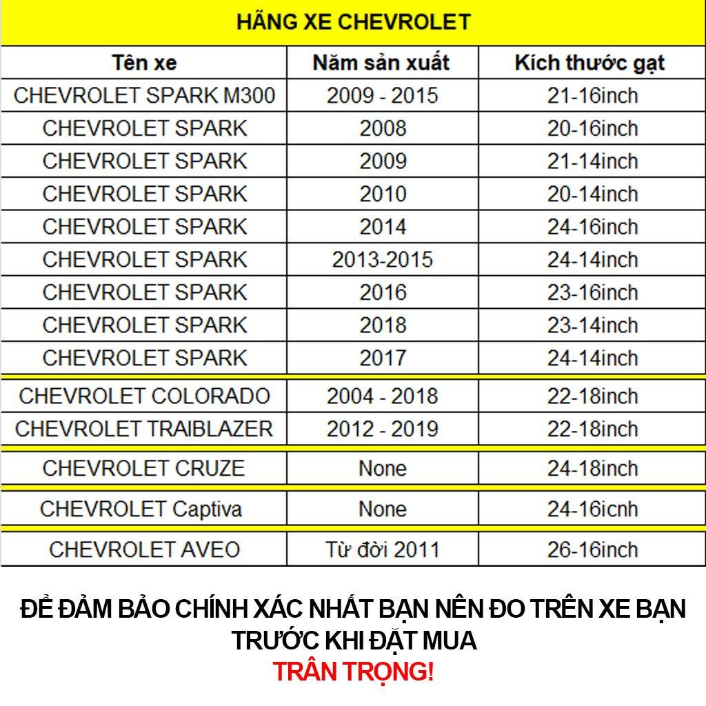 Gạt mưa xe ô tô Chevrolet Cruze (2008-2022) siêu sạch , cần gạt nước mưa thanh xương sắt lưỡi silicon bền đẹp