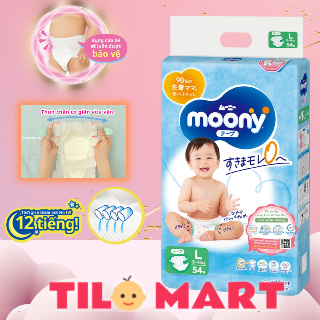 Tã Dán Cao Cấp Moony Nhật Bản L54