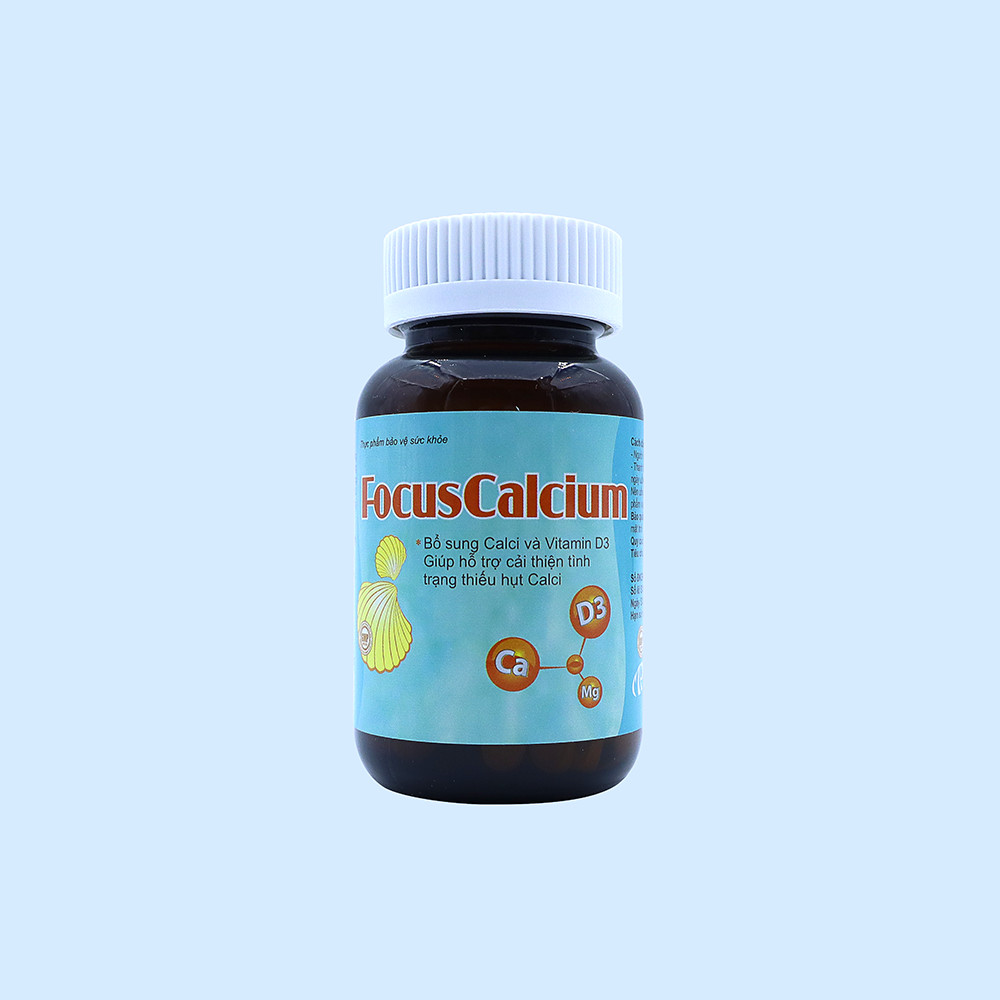 Combo 2 Hộp Viên Uống Canxi Cho Người Lớn Focuscalcium - Giúp Bổ Sung Canxi D3 Magie, Tăng Chiều Cao, Bổ Sung Canxi Cho Mẹ Bầu, Người Thiếu Hụt Canxi . Hàng Chính Hãng. Lọ 90 Viên