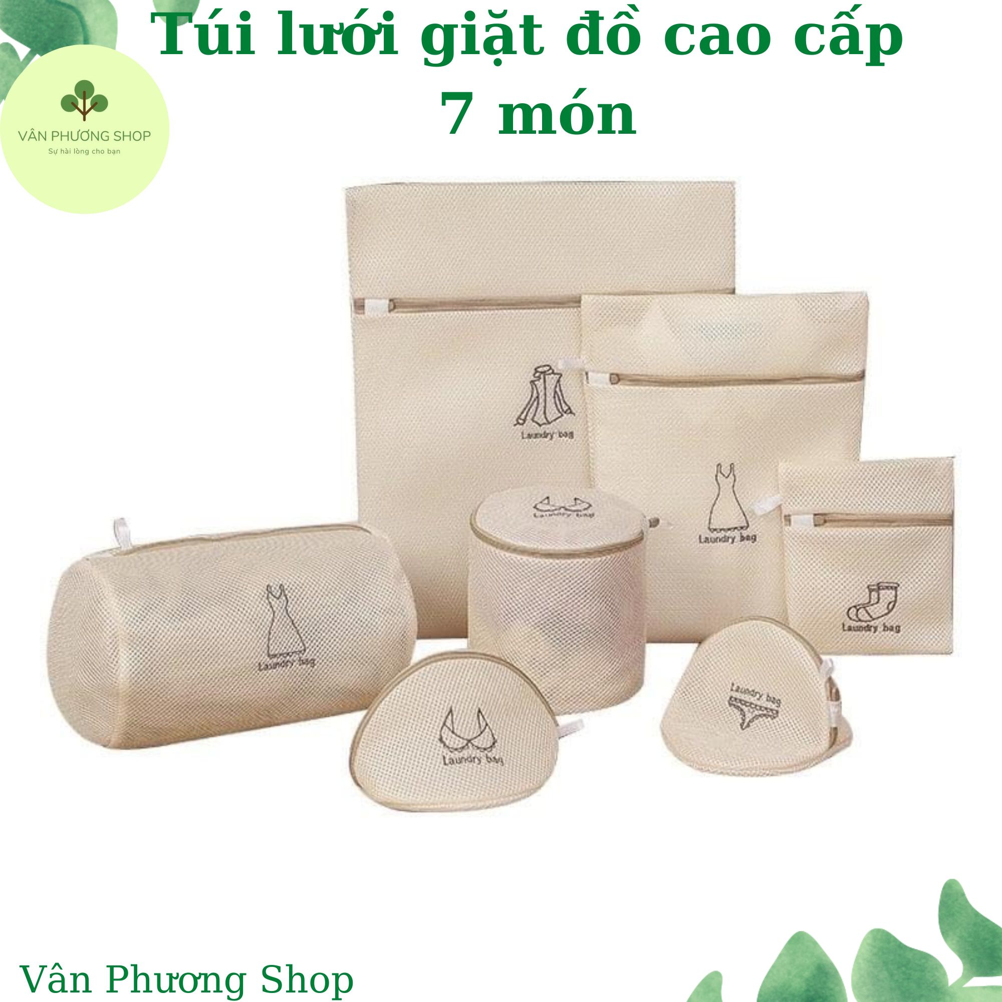 Túi Lưới Giặt Đồ, Giặt Quần Áo Cao Cấp 7 món đủ kích cỡ Vân Phương Shop - Hàng Chính Hãng