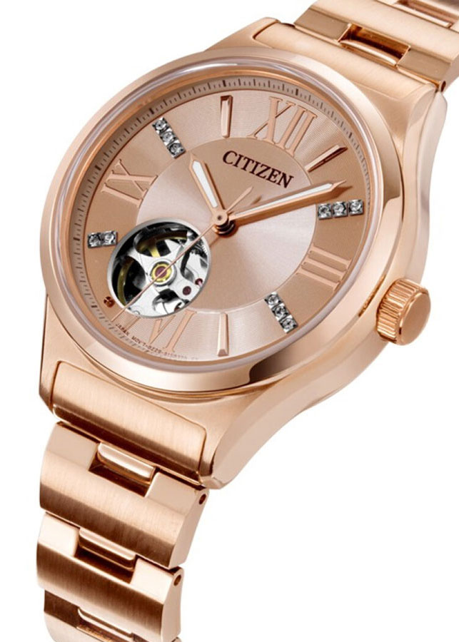 Đồng Hồ Nữ Citizen Đính Đá Swarovski Dây Thép Không Gỉ PC1003-58X - Mặt Vàng Hồng