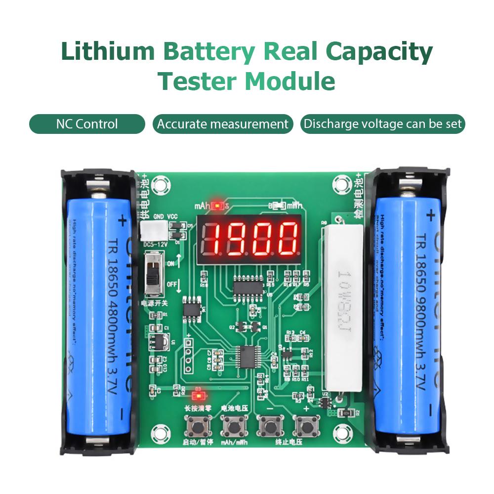 Lithium Battery Real Capacity Tester Module Battery Capacity Meter Discharge Tester Analyzer DC5-12V Digital Battery Testing PCB Module