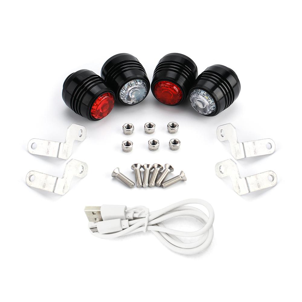 4 cái đèn led Đèn cảnh báo ban đêm cho Ván trượt dài,2 chế độ chiếu sáng,Pin sạc 300mAh.