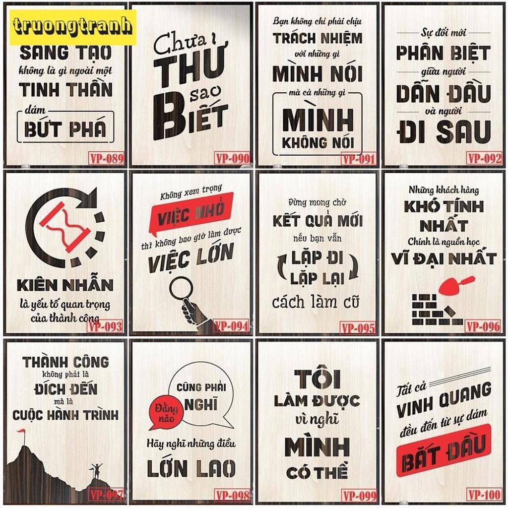 Tranh Gỗ tạo động lực, truyền cảm hứng làm việc cực hiệu quả, Slogan hay và ý nghĩa - Kích thước 40x30cm