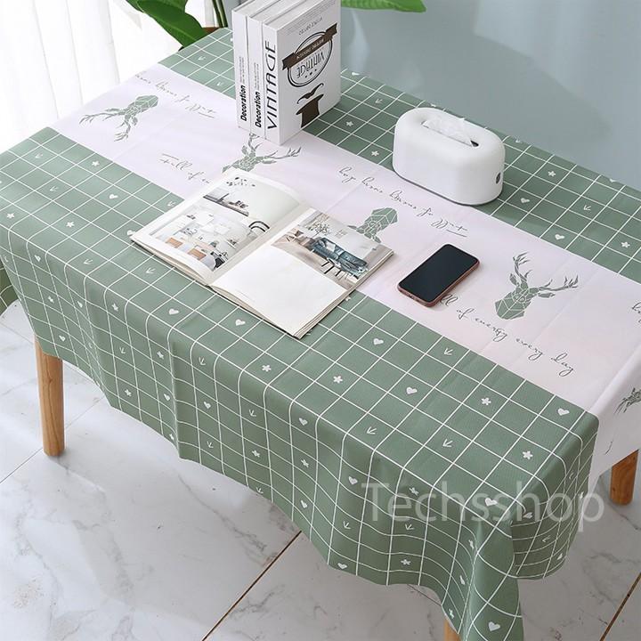 Khăn Trải Bàn Bằng Nhựa PEVA Hình Caro Họa Tiết - Tấm Lót Bàn Hình Chữ Nhật 180x137cm
