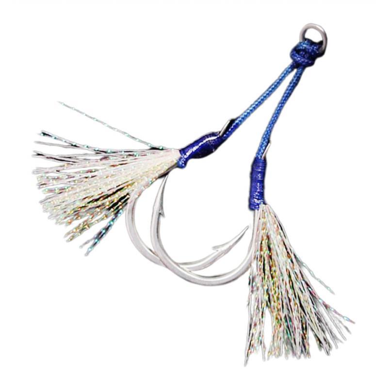 2xJig Hooks Fishing Hooks Barbed Hooks Assist Hooks in Solid 6
