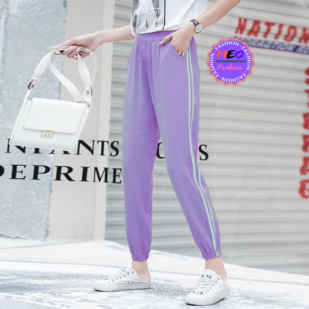 Quần Joggers Nữ DVGIT FASHION Bom Gấu Hai Sọc Mặc Đi Chơi Siêu Cute Chất Liệu Su Phong Cách DVGIT