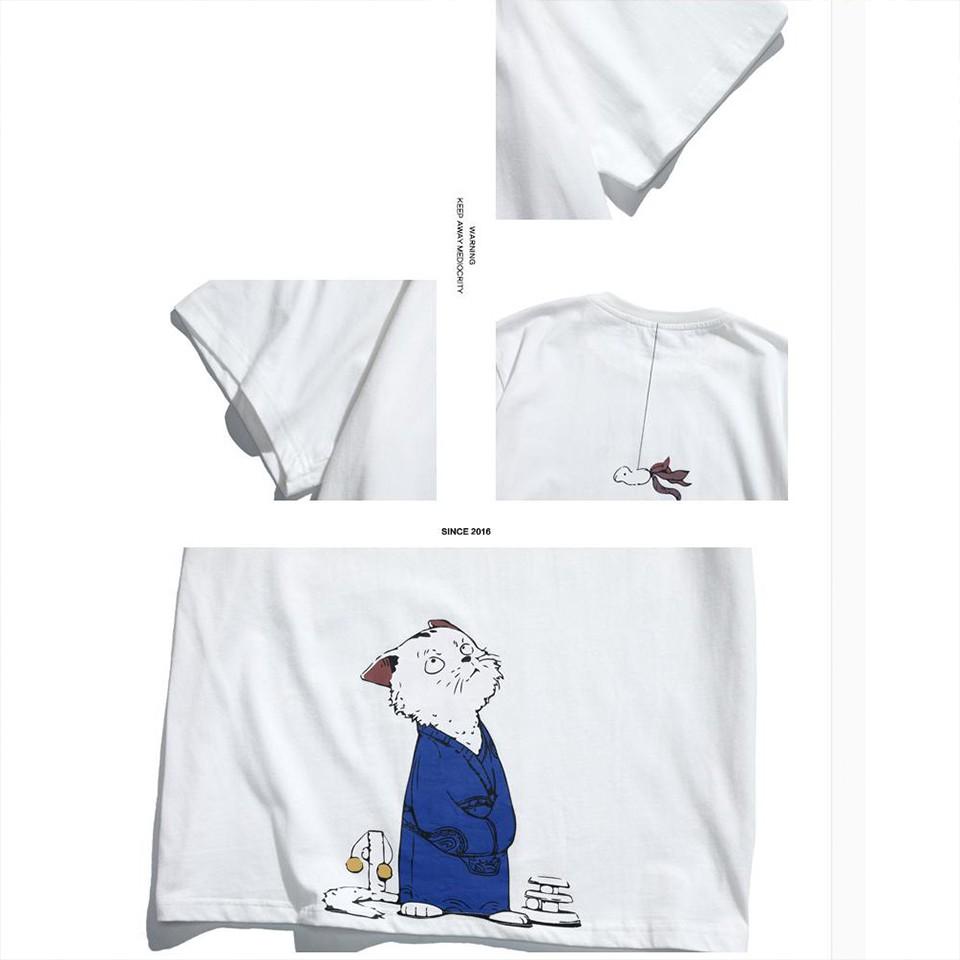 Áo thun Unisex hình mèo siêu cute phông nam nữ tay lỡ oversize in hình CAT UN16