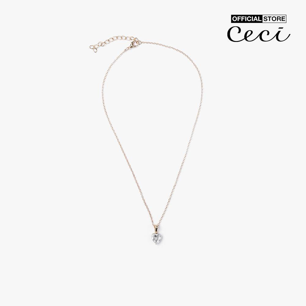 CECI - Dây chuyền nữ dạng chuỗi xích nhỏ phối mặt đá trái tim CC4-01000240