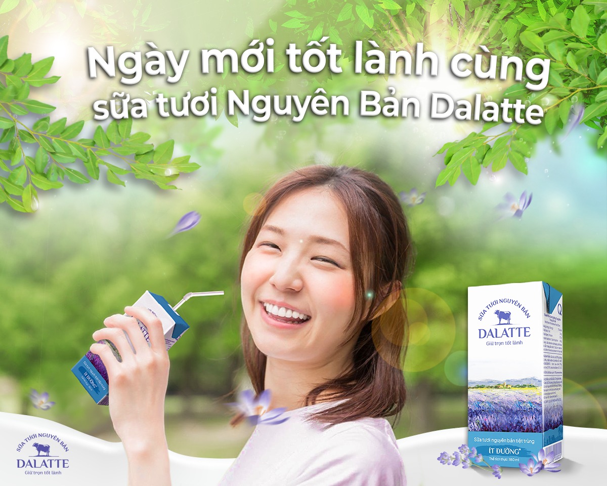 Combo 4 Lốc (16 hộp) - DALATTE 170ml SỮA TƯƠI NGUYÊN BẢN tiệt trùng Vị đào tươi Giữ trọn nguyên bản, trao trọn tốt lành