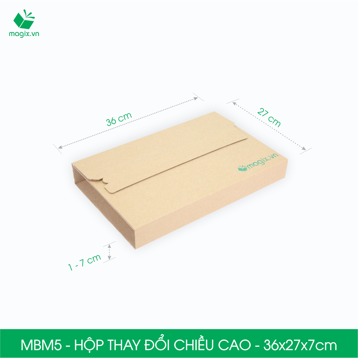 MBM5 - 36x27x7cm - Combo 100 Hộp carton thay đổi chiều cao - Thùng carton đóng hàng