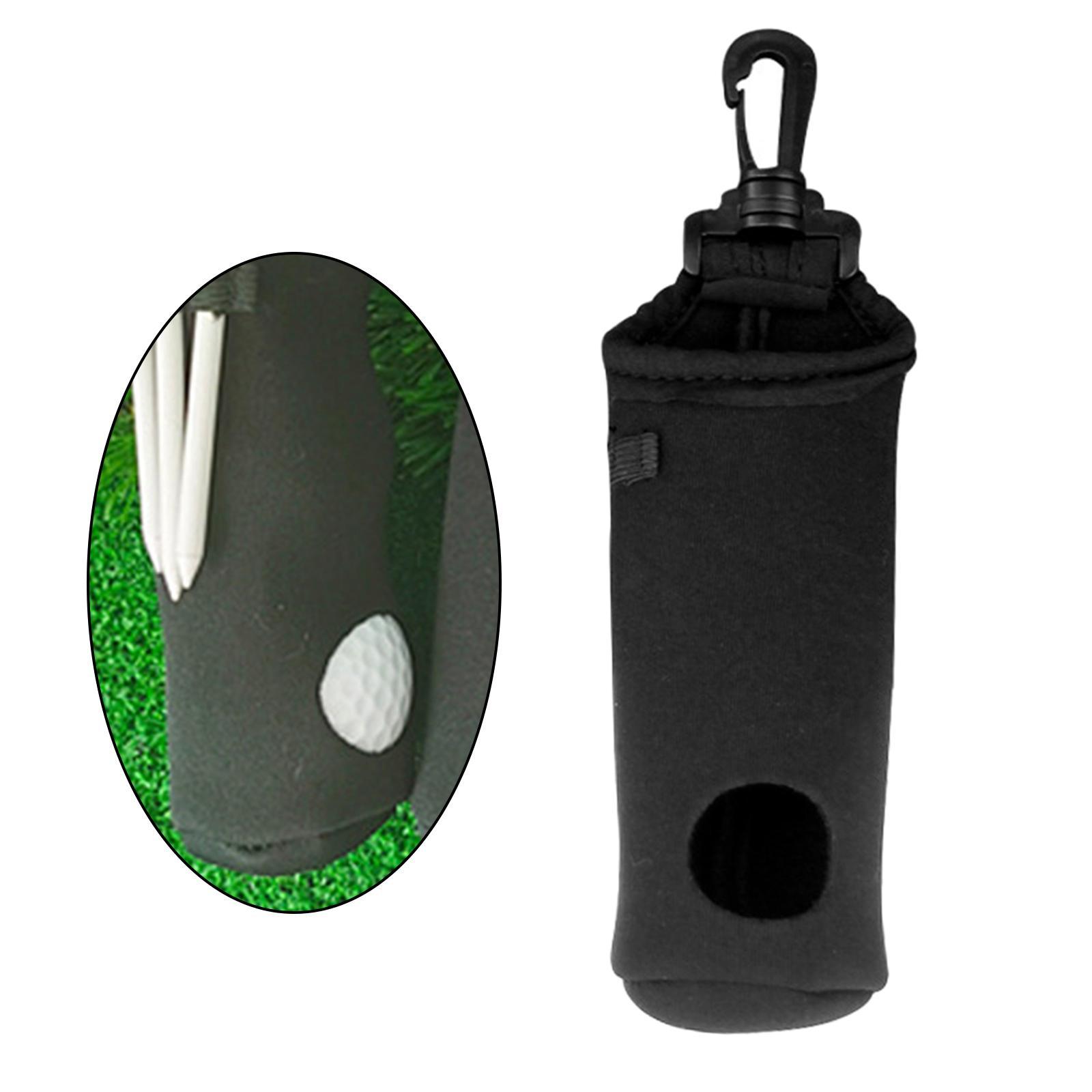 Golf Ball with Hook for 3 Golf Ball 3 Tees Waist Pouch Black Bag