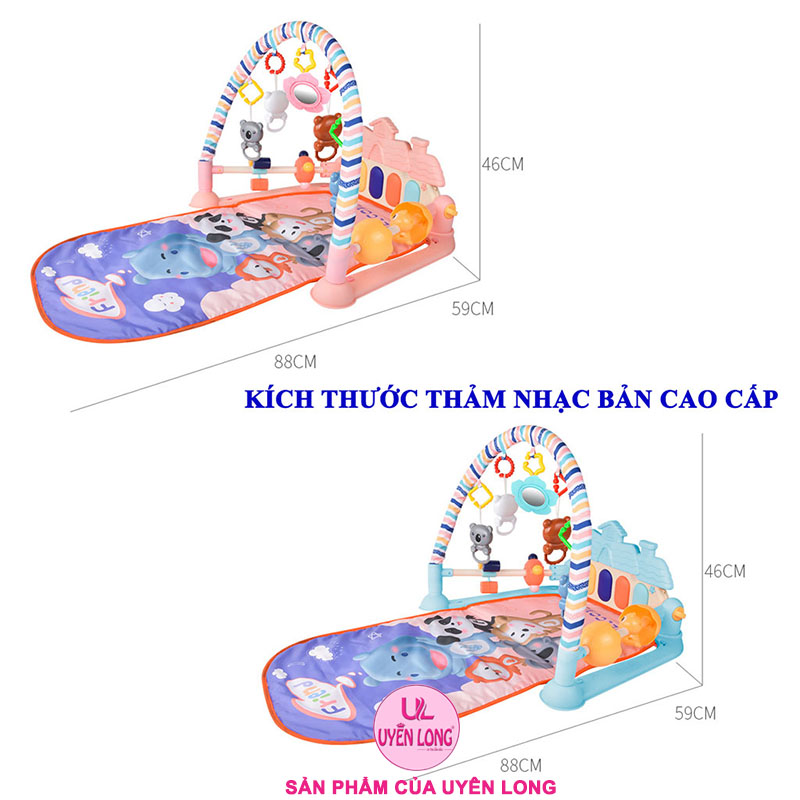 Thảm Nhạc Nằm Chơi Cho Bé Mẫu Mới Cao Cấp, Có Bàn Nhạc Đèn Piano Nhấp Nháy, Bé Rất Thích Thú