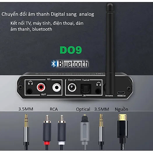 Bộ thu phát Bluetooth 5.0 Giải Mã Bluetooth D09 (Hỗ Trợ Cổng Optical) - Thiết bị thu phát Bluetooth D09. D09 Bluetooth-compatible 5.0 Receiver Transmitter Digital Optical Audio Converter Dongle Music Adapter Transmitter Audio